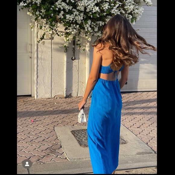 Zara CUT OUT LINEN BLEND DRESS - Picture 7 of 16